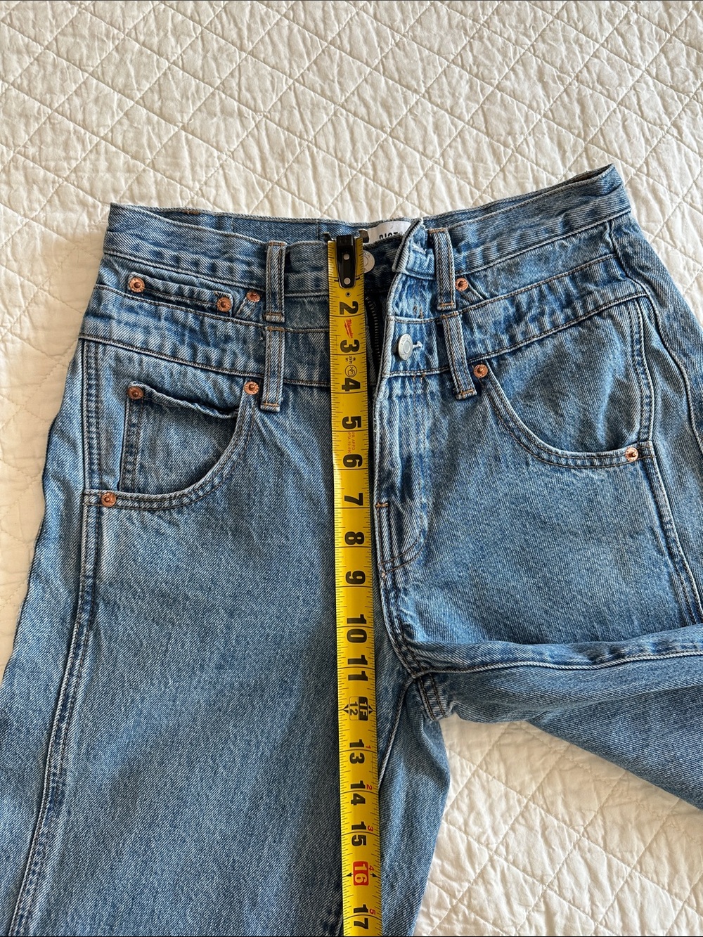 Pistola Wide-Leg Vintage Blue Denim Jeans - Picture 13 of 14